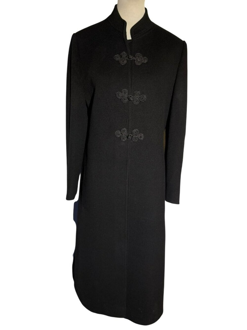 VTG The Talbots 80's Wool Frog Closure Coat Montello Mackintosh ILGWU Small